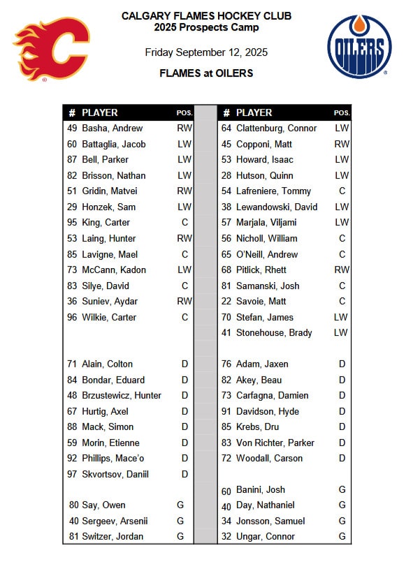 Flames Oilers Rookie Camp